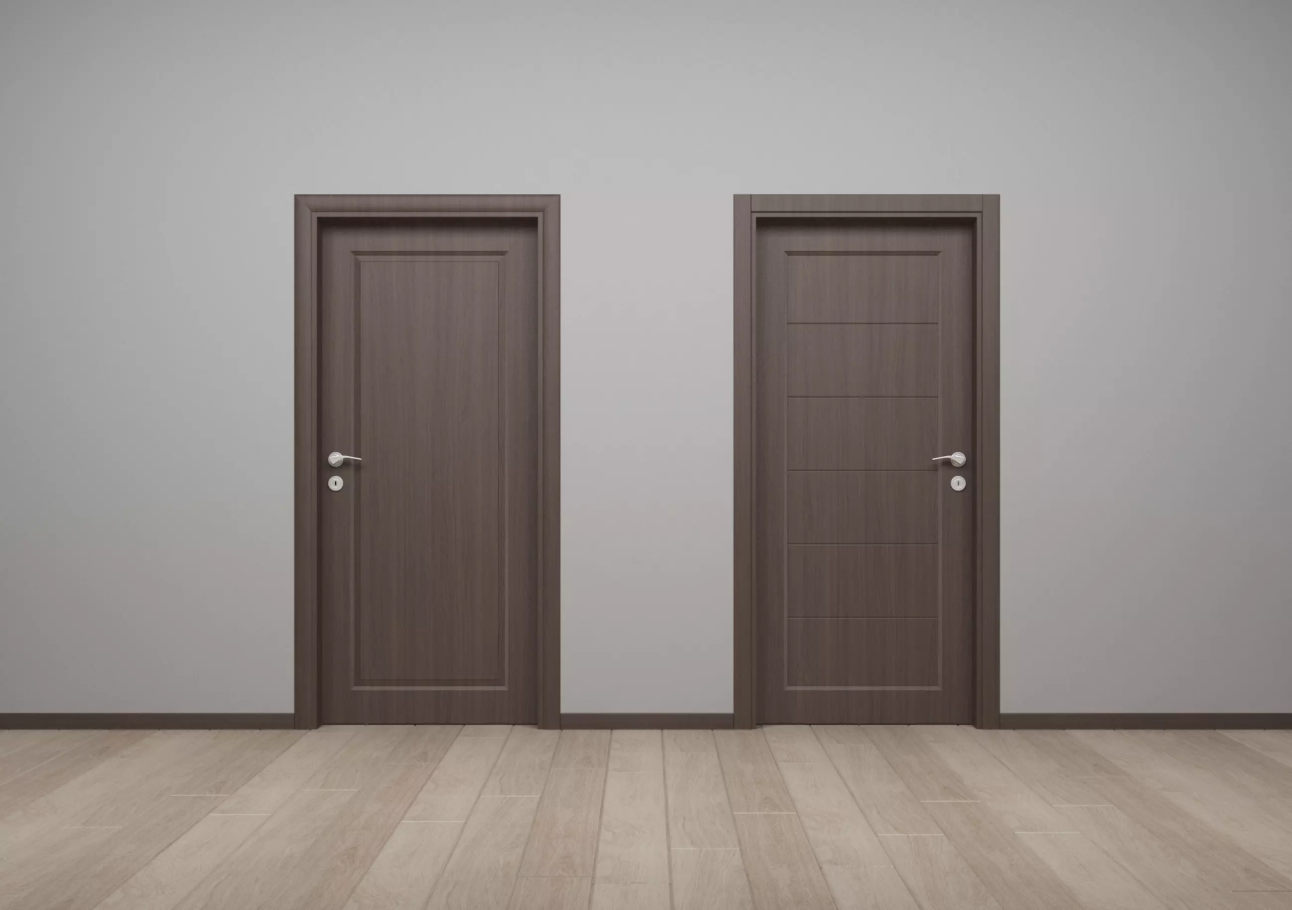 Modern Interior Wood Door - Real Wood UVW Maps - MUTE C1-C2 3D model_0