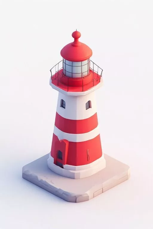 Cartoon Lighthouse Model 3D print model