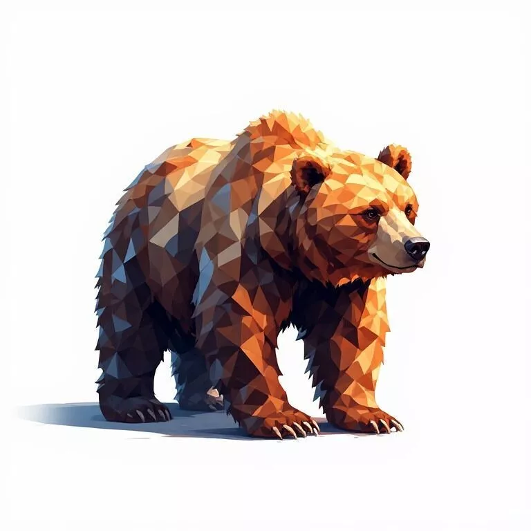 Low Poly Bear 3D Model - Geometric Wildlife Animal Asset 3D print model