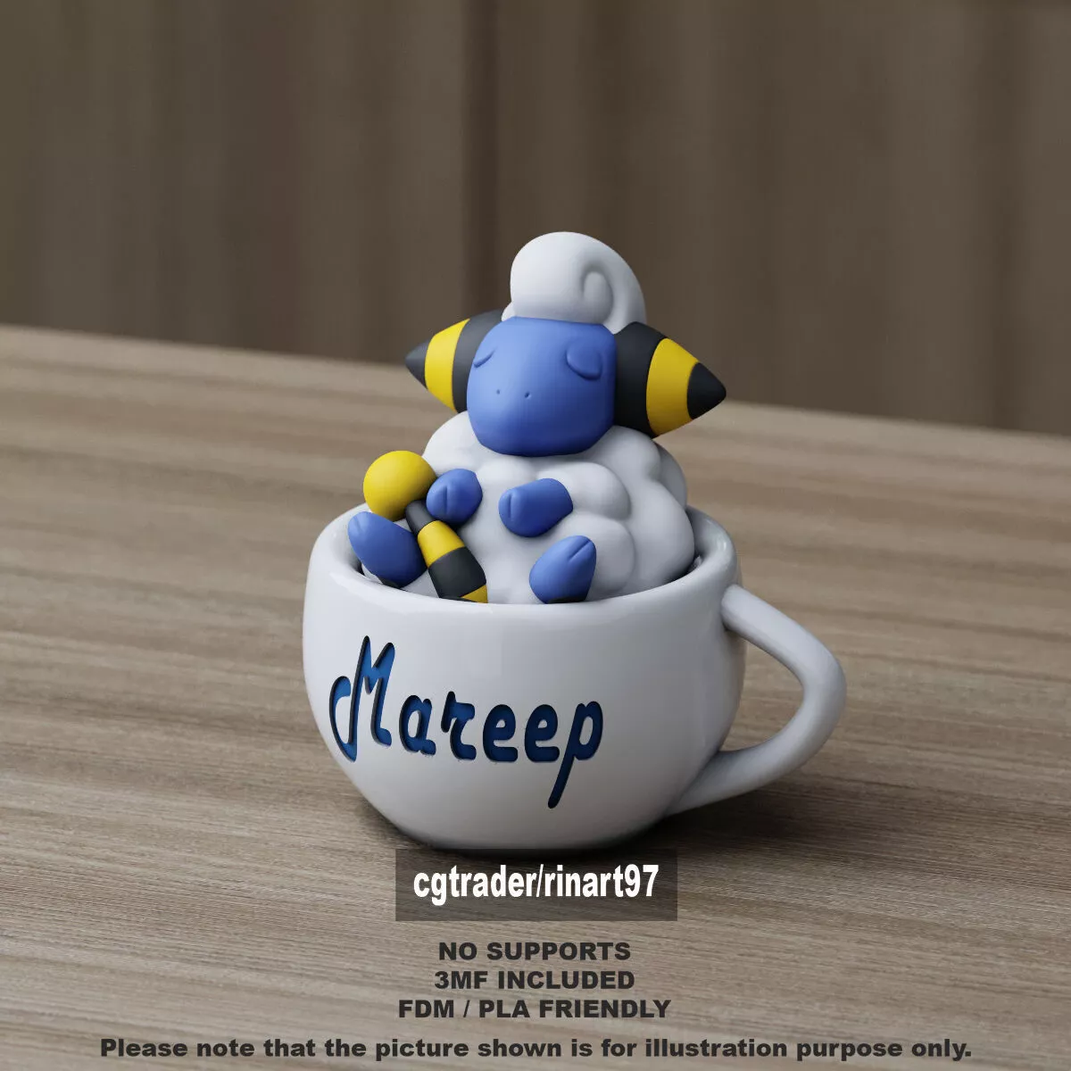 Mareep in the chill cup 3D print model