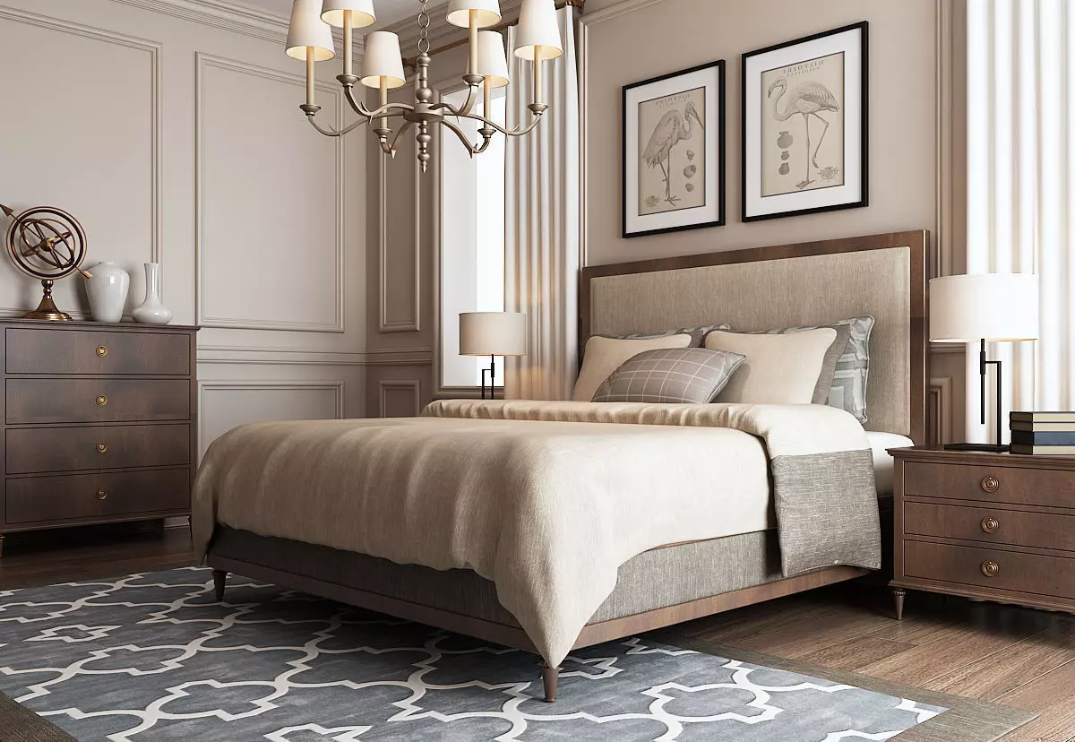 Rustic Bedroom 025 3D model_0