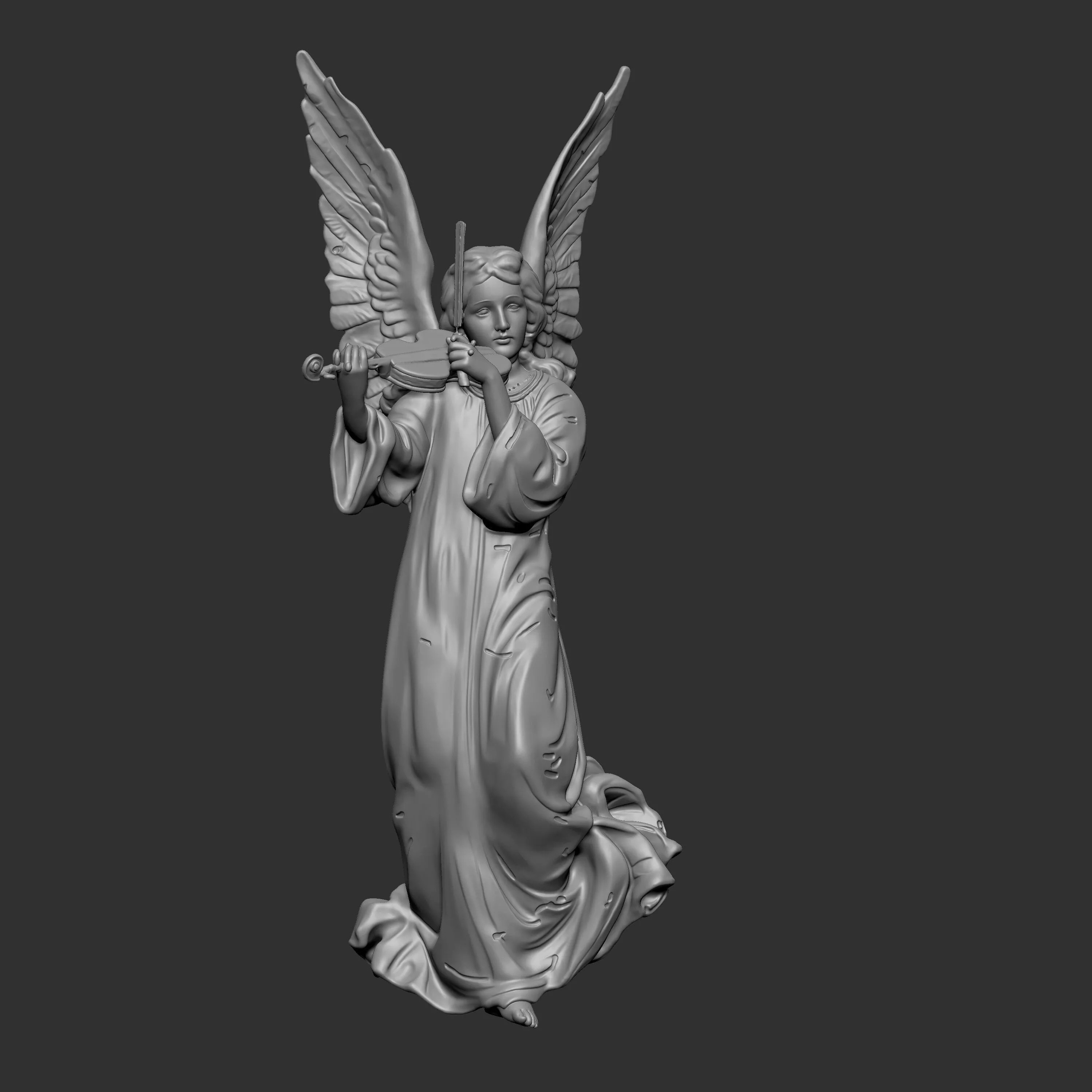 standing angel playing a violin 3D print model