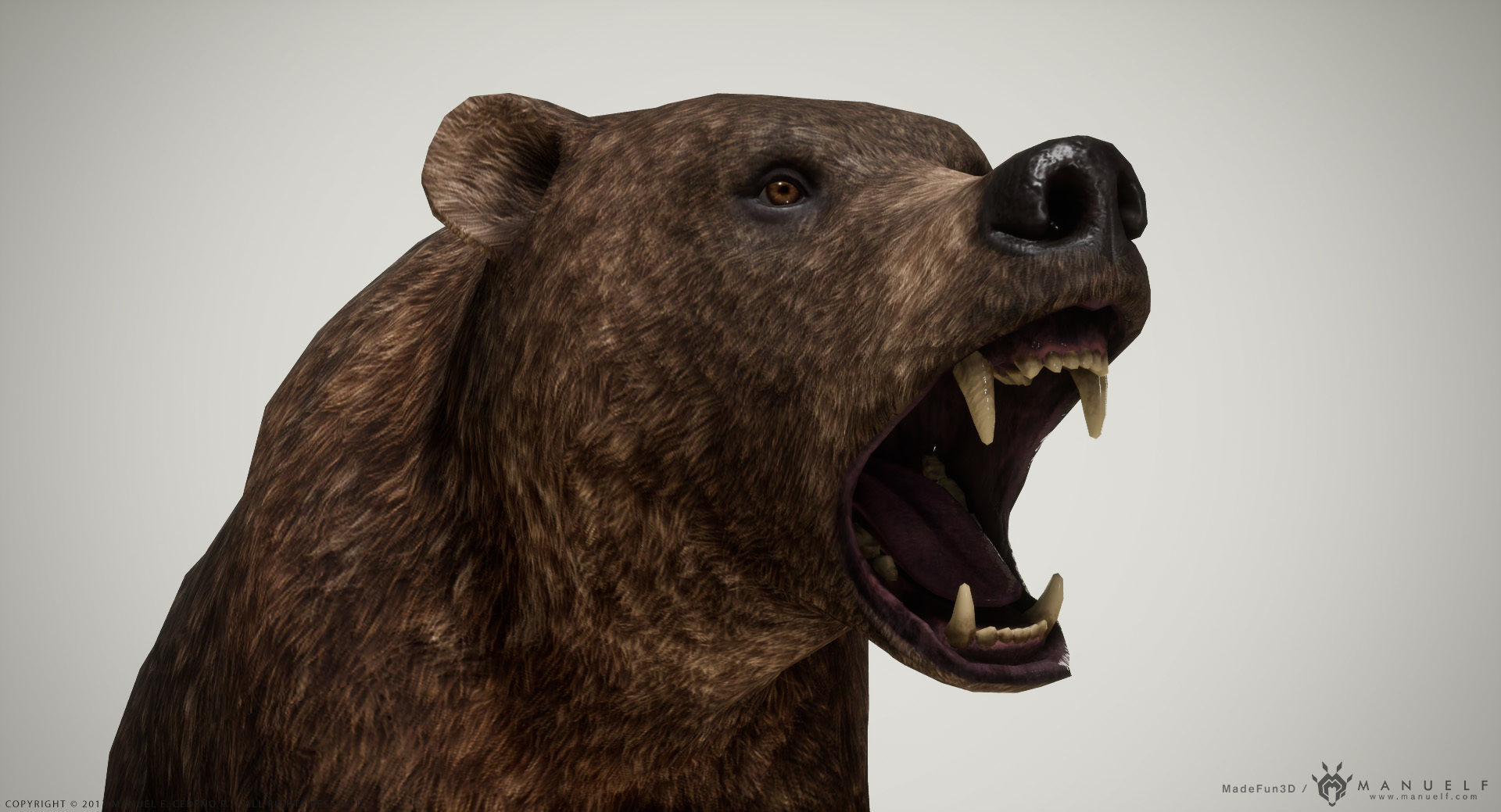 Brown Bear game ready PBR  Low-poly 3D model_6