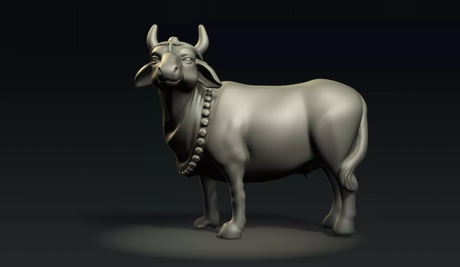 Stylized Indian Sacred Cow Nandi 3D Model High Poly ZBrush 3D print model