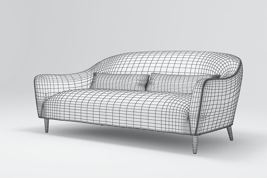 SOFA ID0004 Low-poly 3D model_3