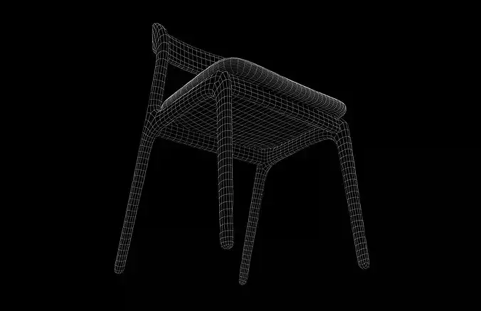 Minimalist Chair v3 002 Low-poly 3D model 5