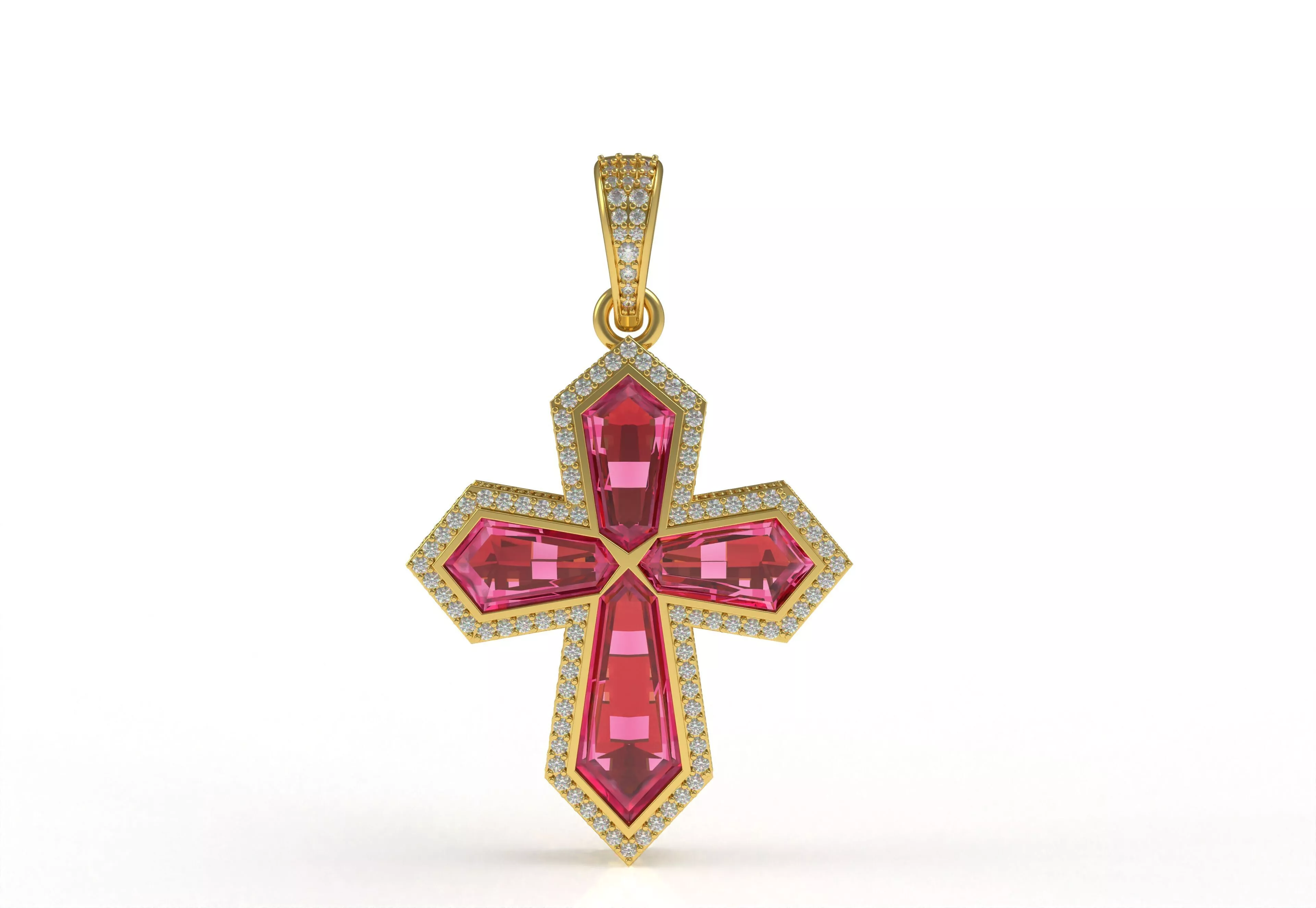 Cross Diamond Pendant 3D print model