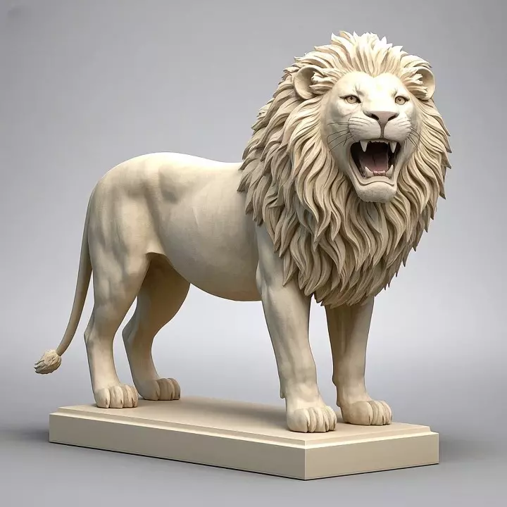 4430 Laughing Lion with Majestic Mane Full Color Totem 3D print model