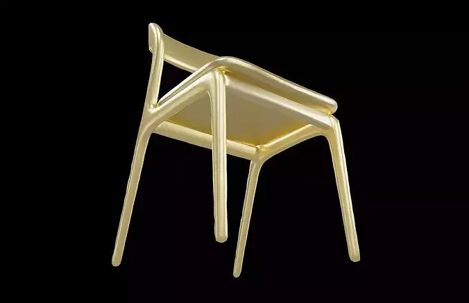 Minimalist Chair v3 004 Low-poly 3D model 4