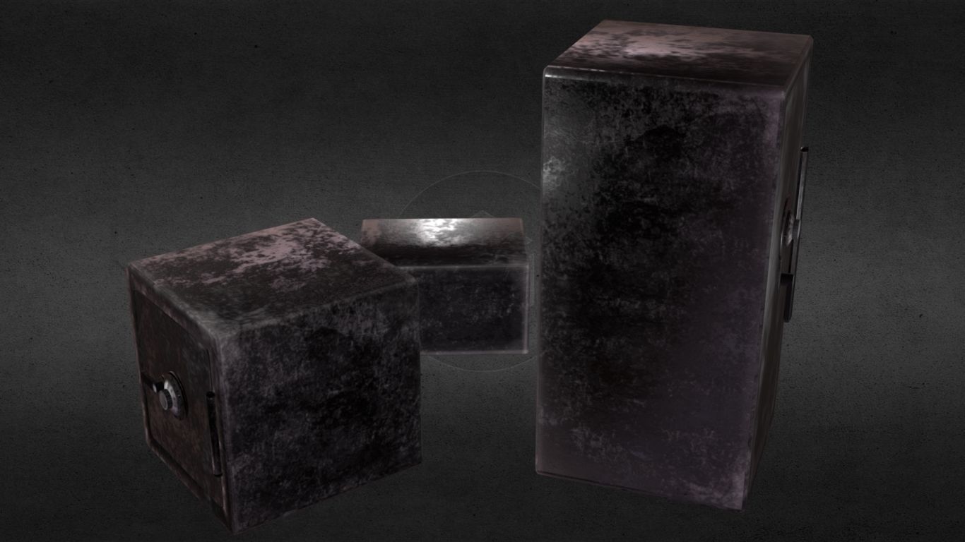 PBR Padlock Safes Low-poly 3D model_3