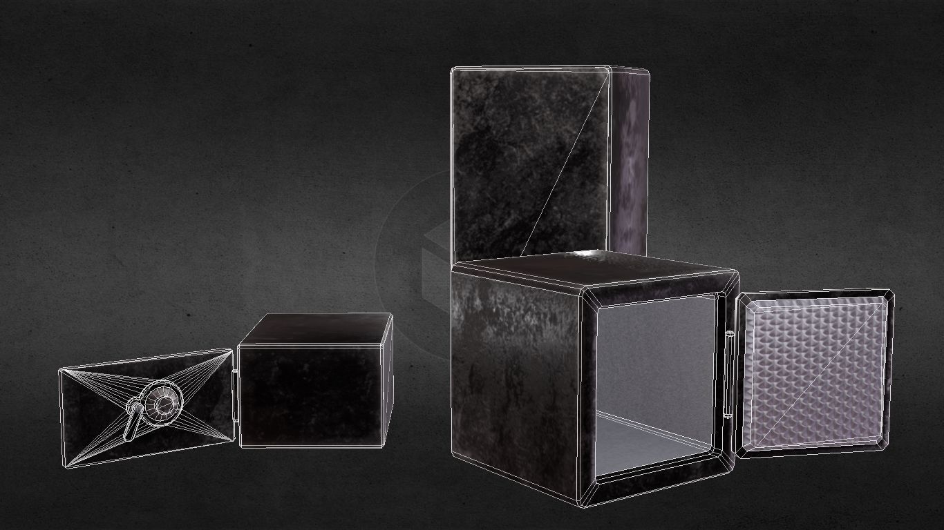 PBR Padlock Safes Low-poly 3D model_13