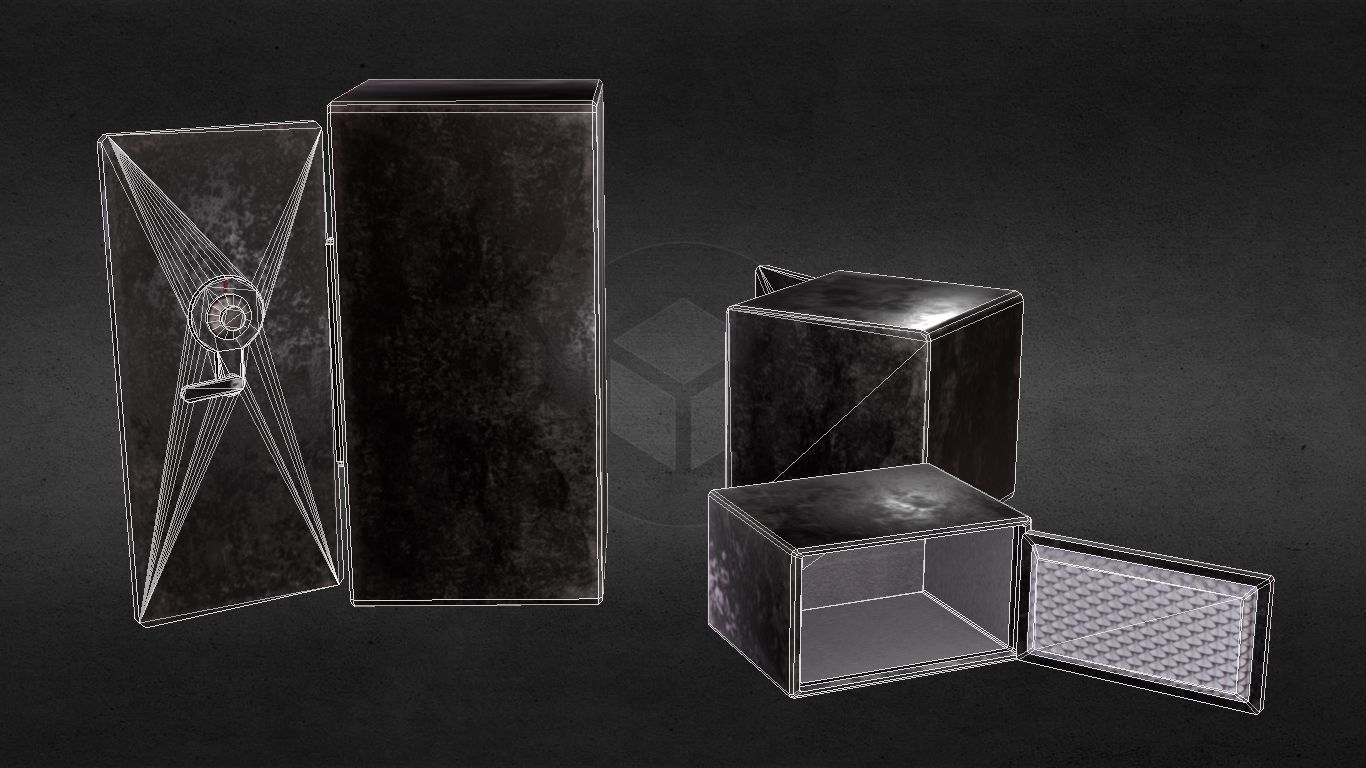 PBR Padlock Safes Low-poly 3D model_14