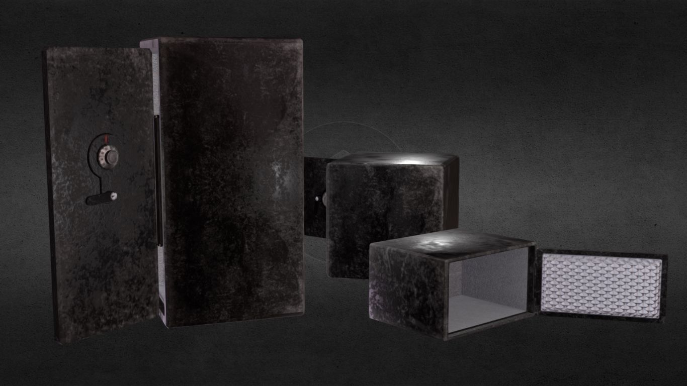 PBR Padlock Safes Low-poly 3D model_10