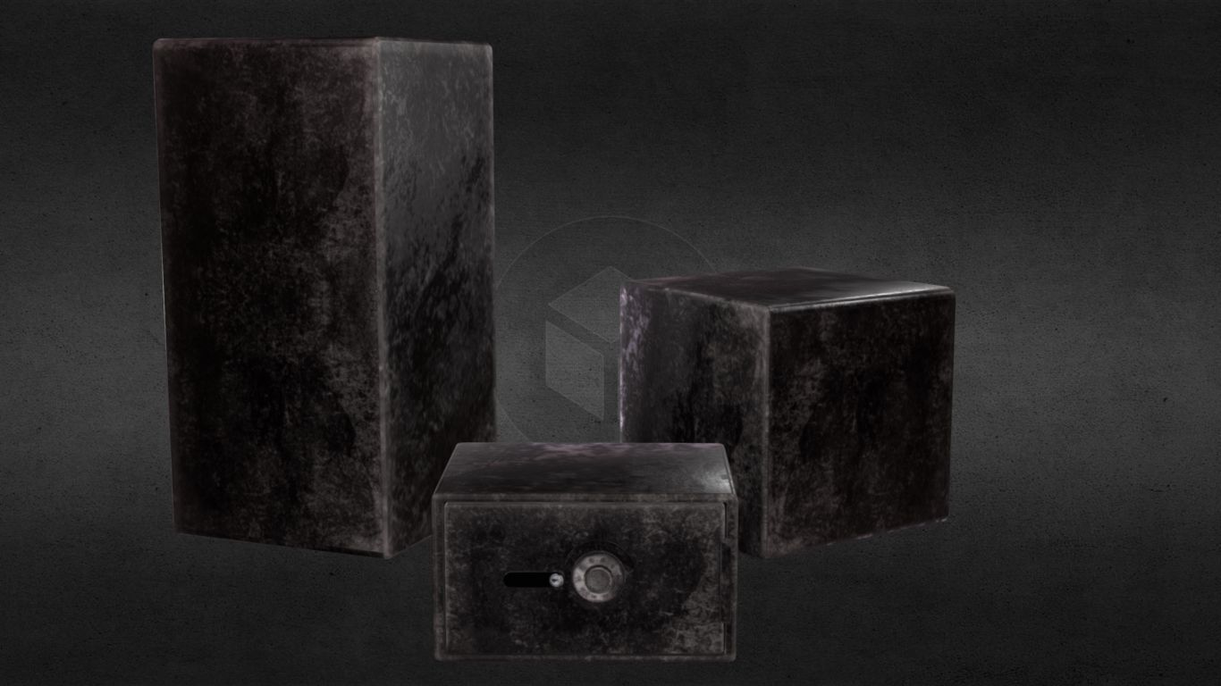 PBR Padlock Safes Low-poly 3D model_1