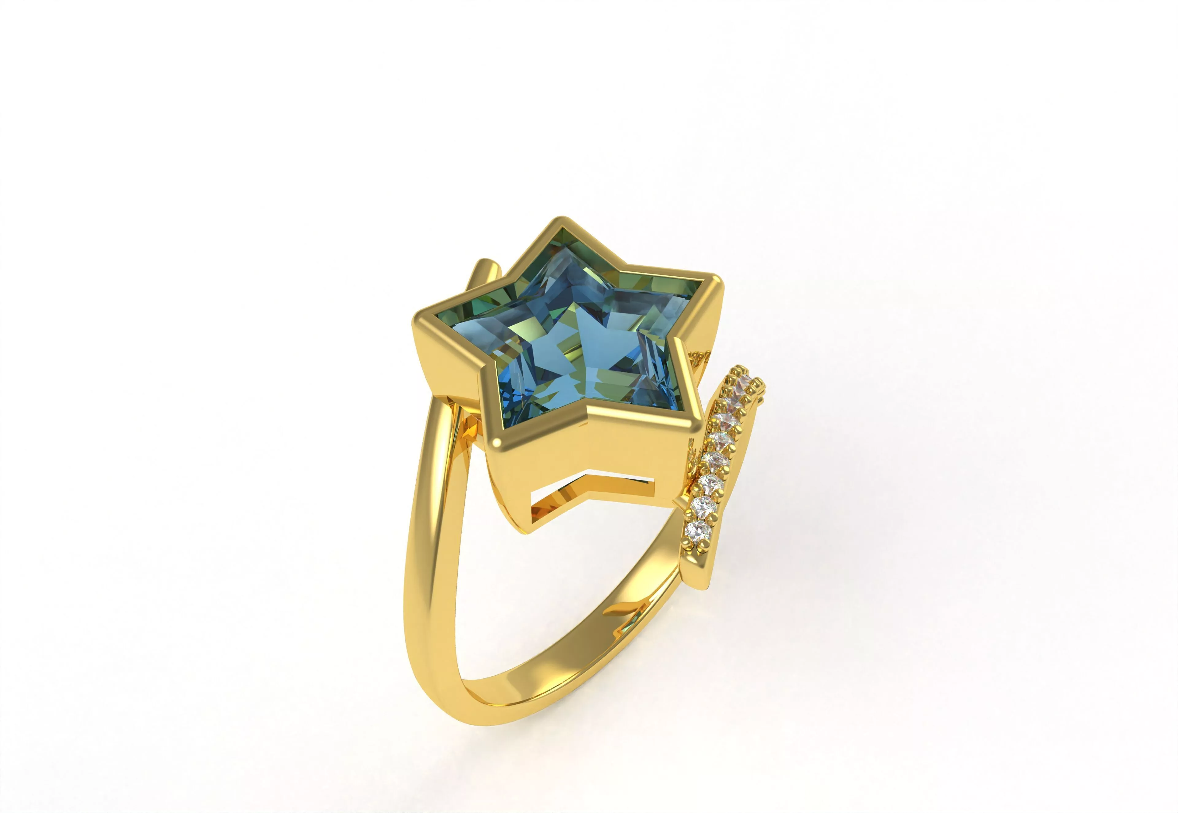 Star Women Ring 3D print model