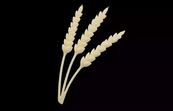 Wheat Stalks Icon v1 002 Low-poly 3D model 2