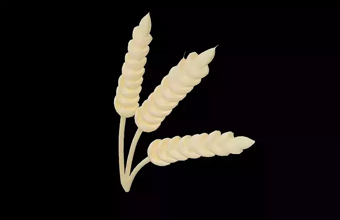 Wheat Stalks Icon v1 002 Low-poly 3D model 4