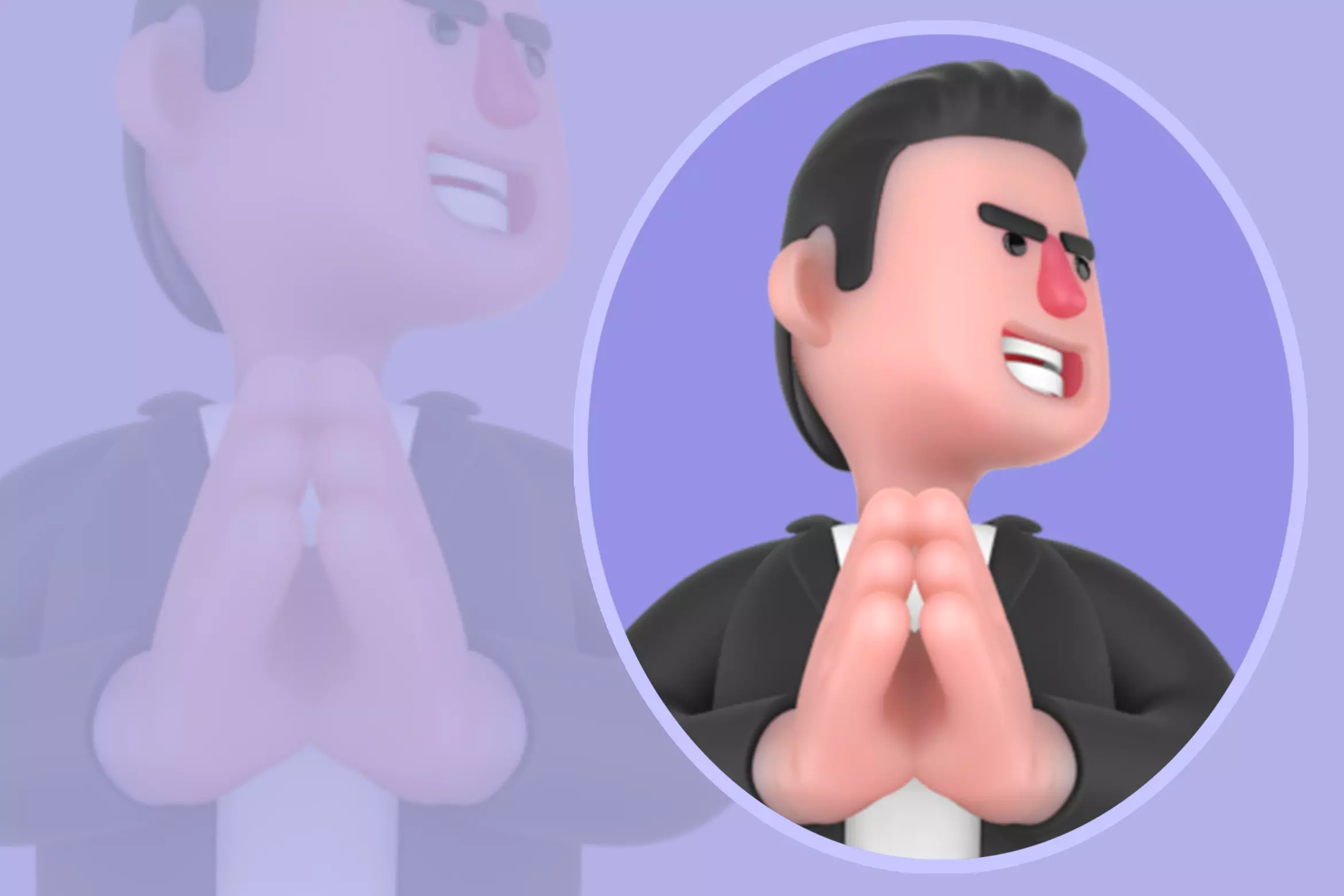 Stylized 3D Musician Character - Cartoon Discussion Pose 3D model