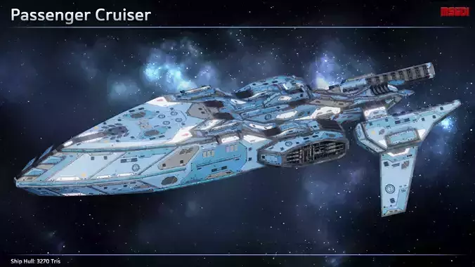 Spaceship Passenger Cruiser Low-poly 3D model