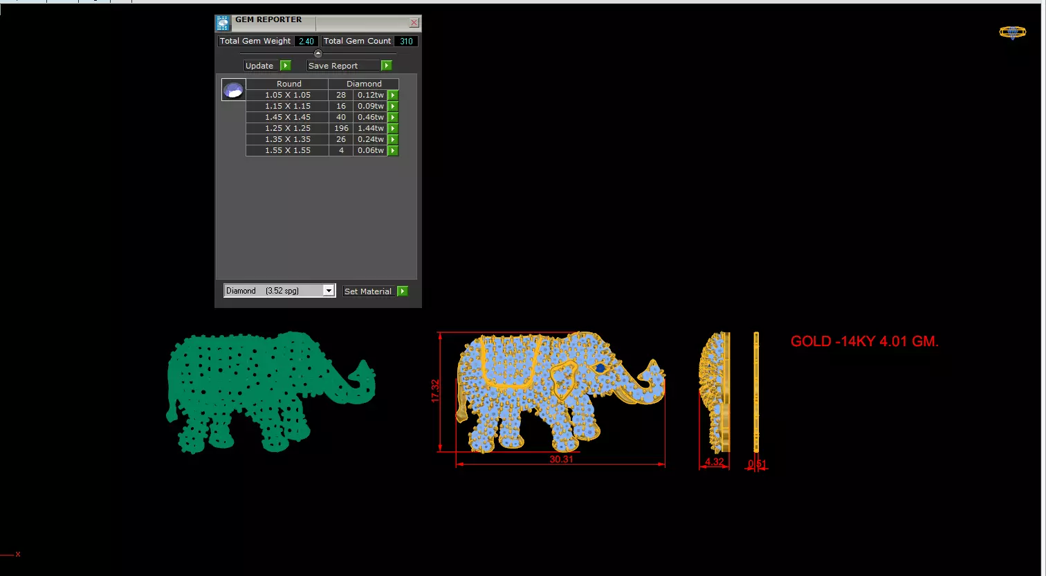 elephant brotch Free 3D print model