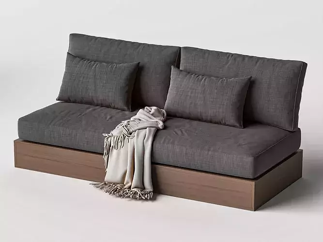 Modern Modular Outdoor Sectional Sofa Set Low-poly 3D model 3