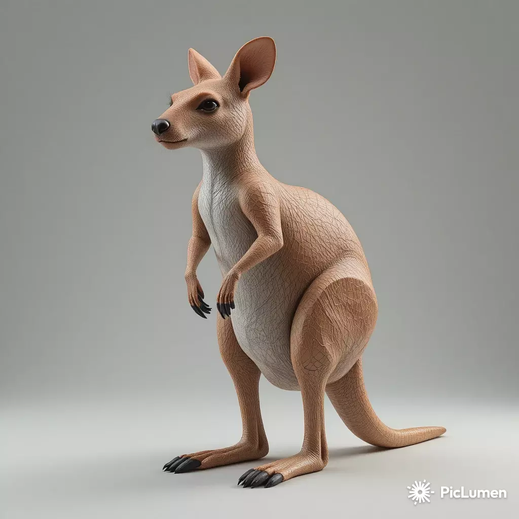 Low Poly Kangaroo 3D Model - Geometric Wildlife Asset 3D print model
