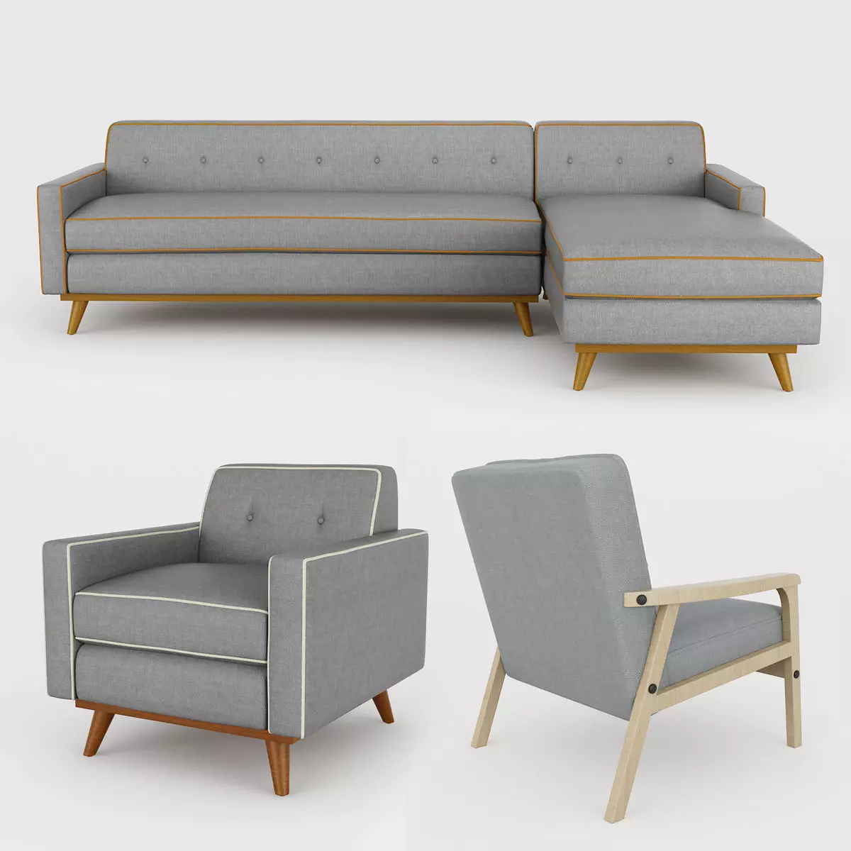 Modern sofa collection  3D model_0
