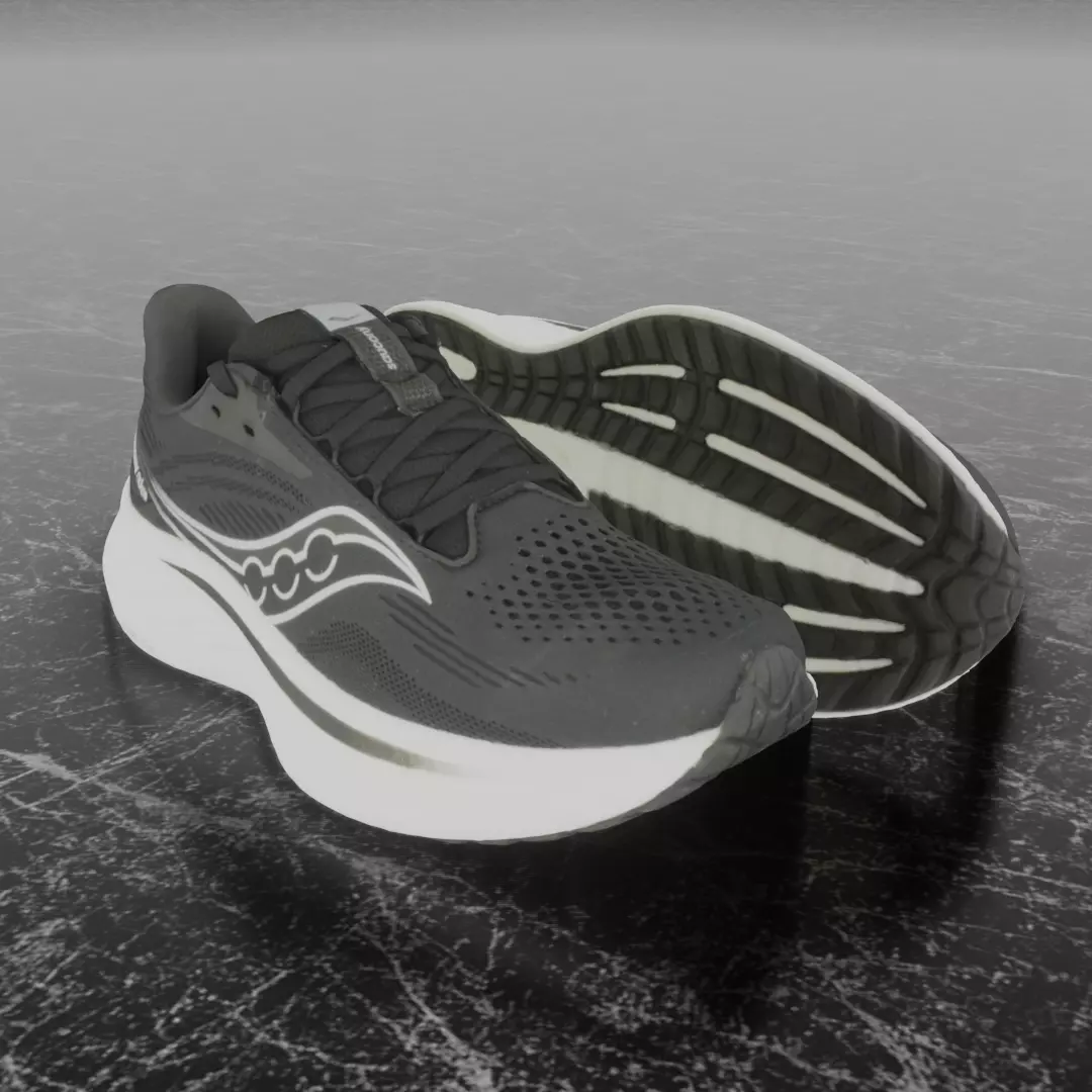 SAUCONY RIDE 18 3D SHOES Low-poly 3D model