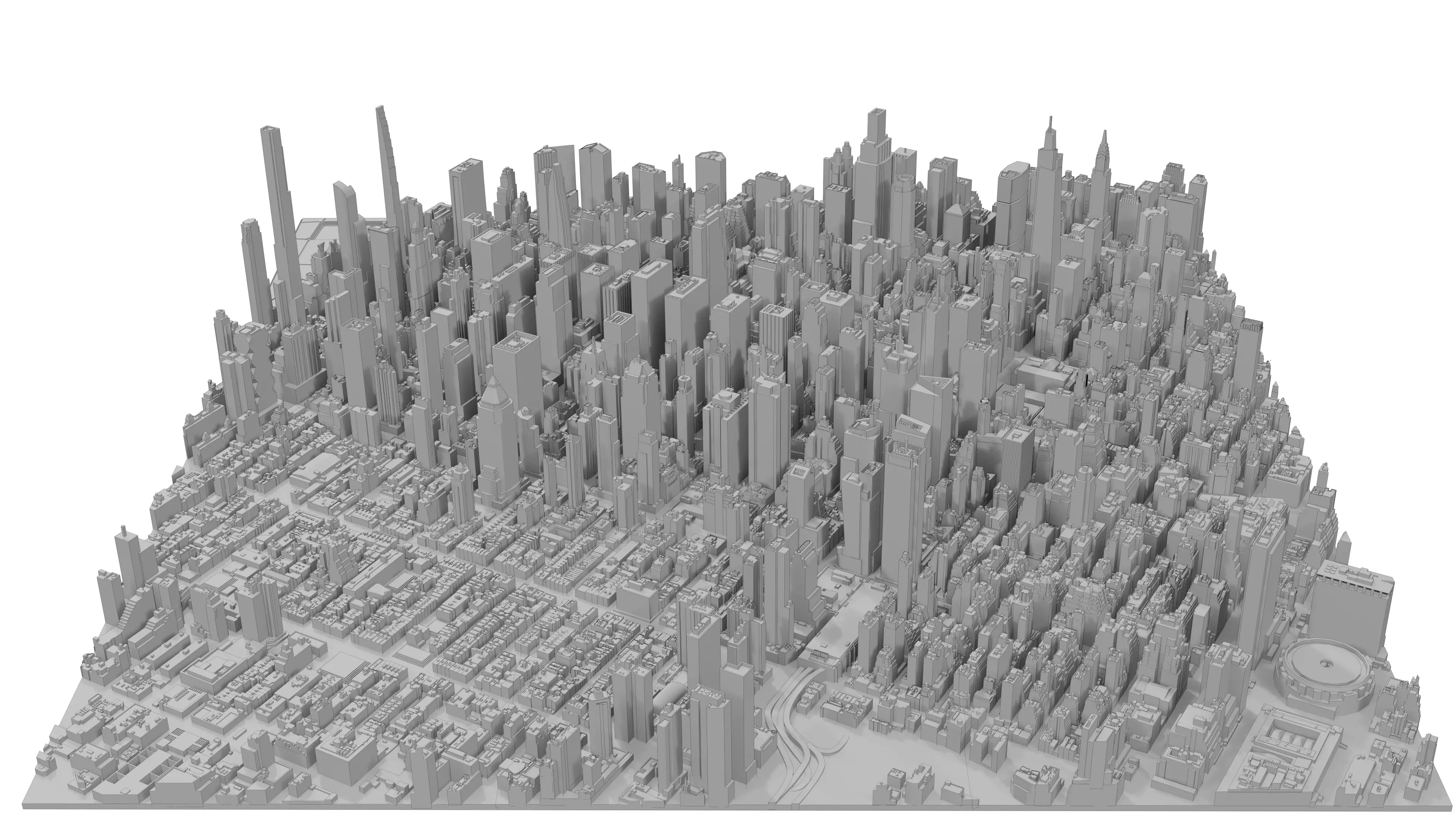 New York large City Blocks 3D Print Model 3D print model 3D print model