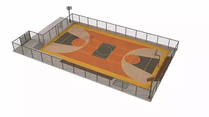 Post-Apocalyptic Urban Basketball Court Scene