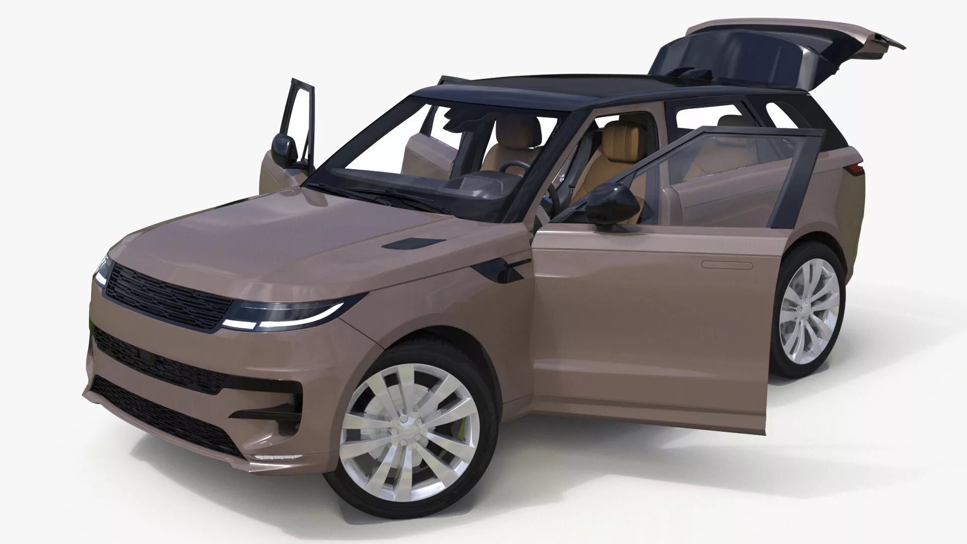 Luxury Sport SUV Brown Rigged 3D model