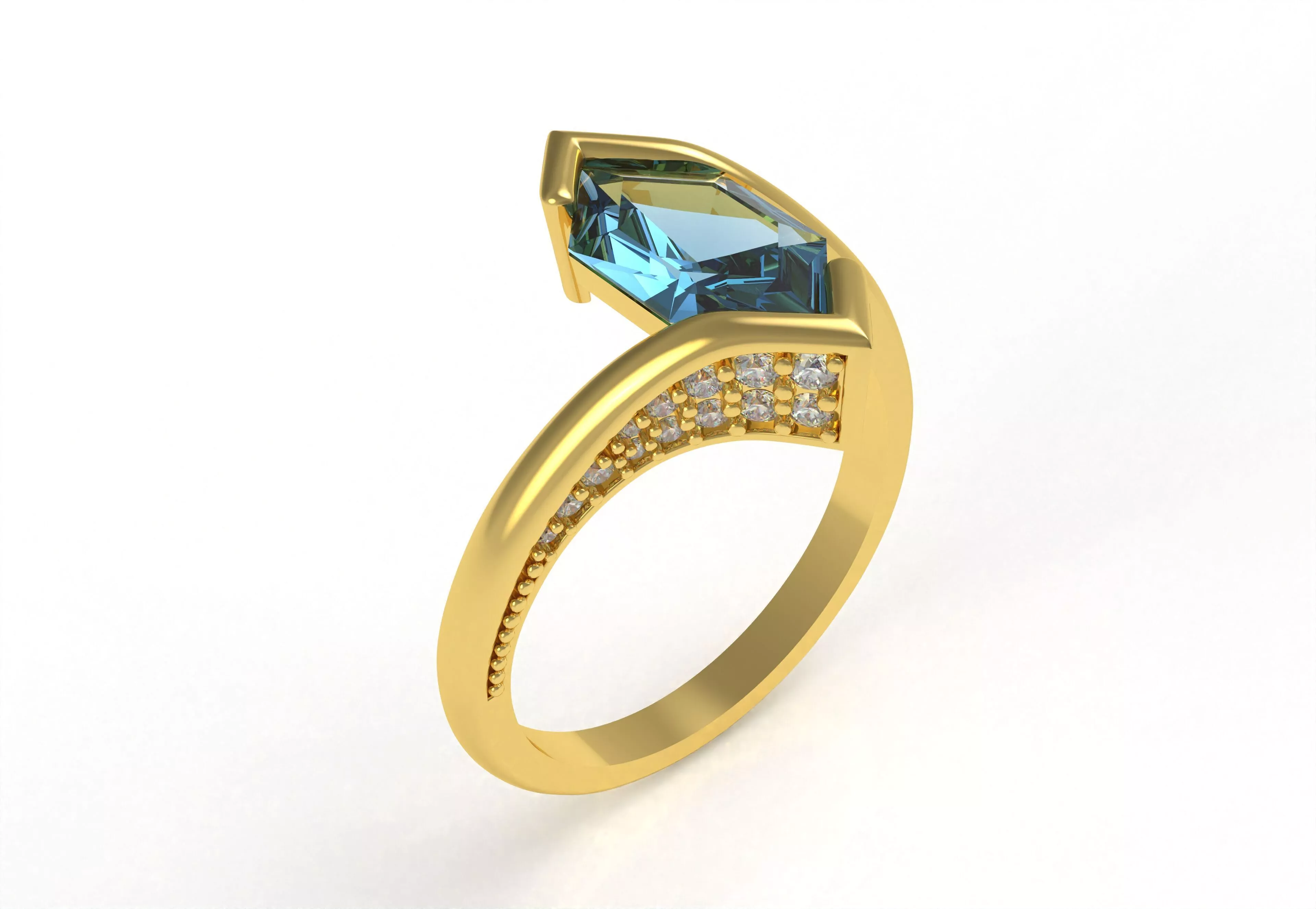 Fancy Diamond Women Ring 3D print model