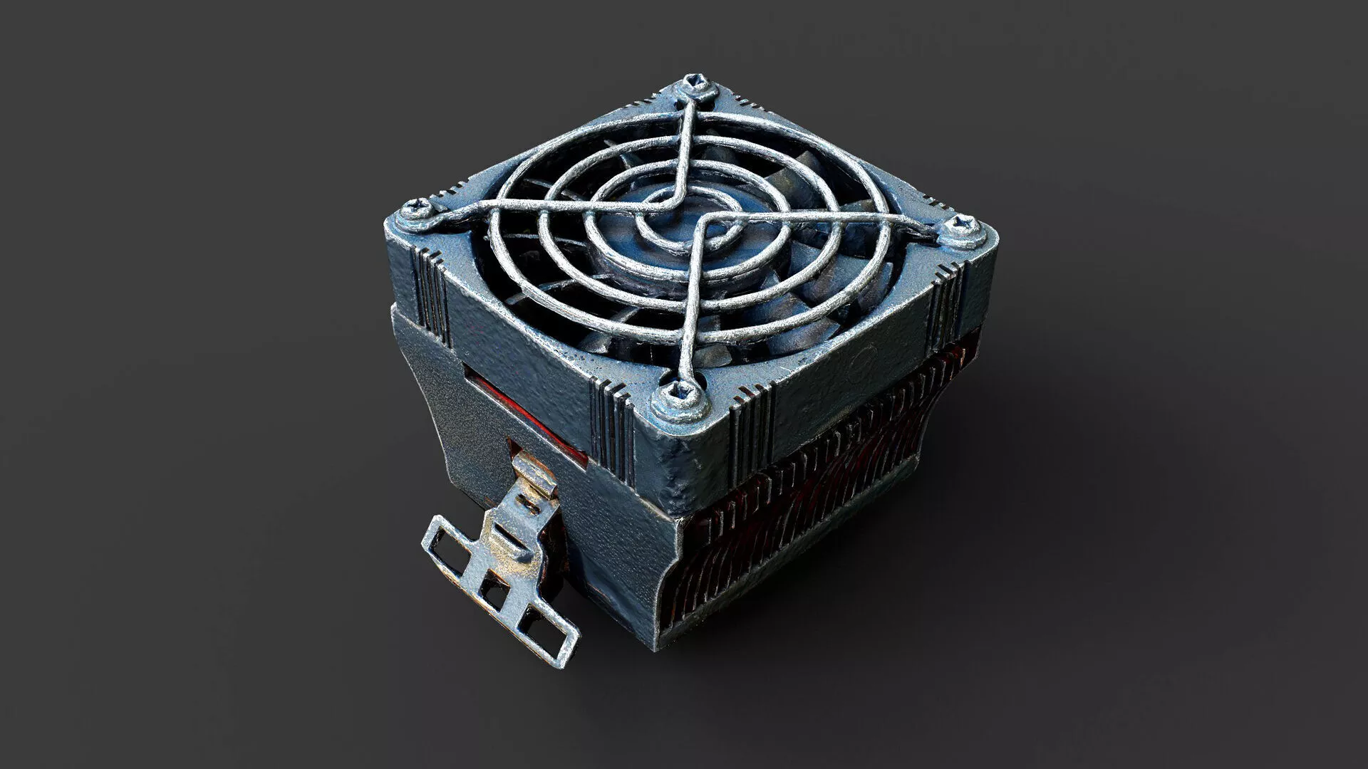 pc hardware unit radiator old dusty PBR photogrammetry Low-poly 3D model