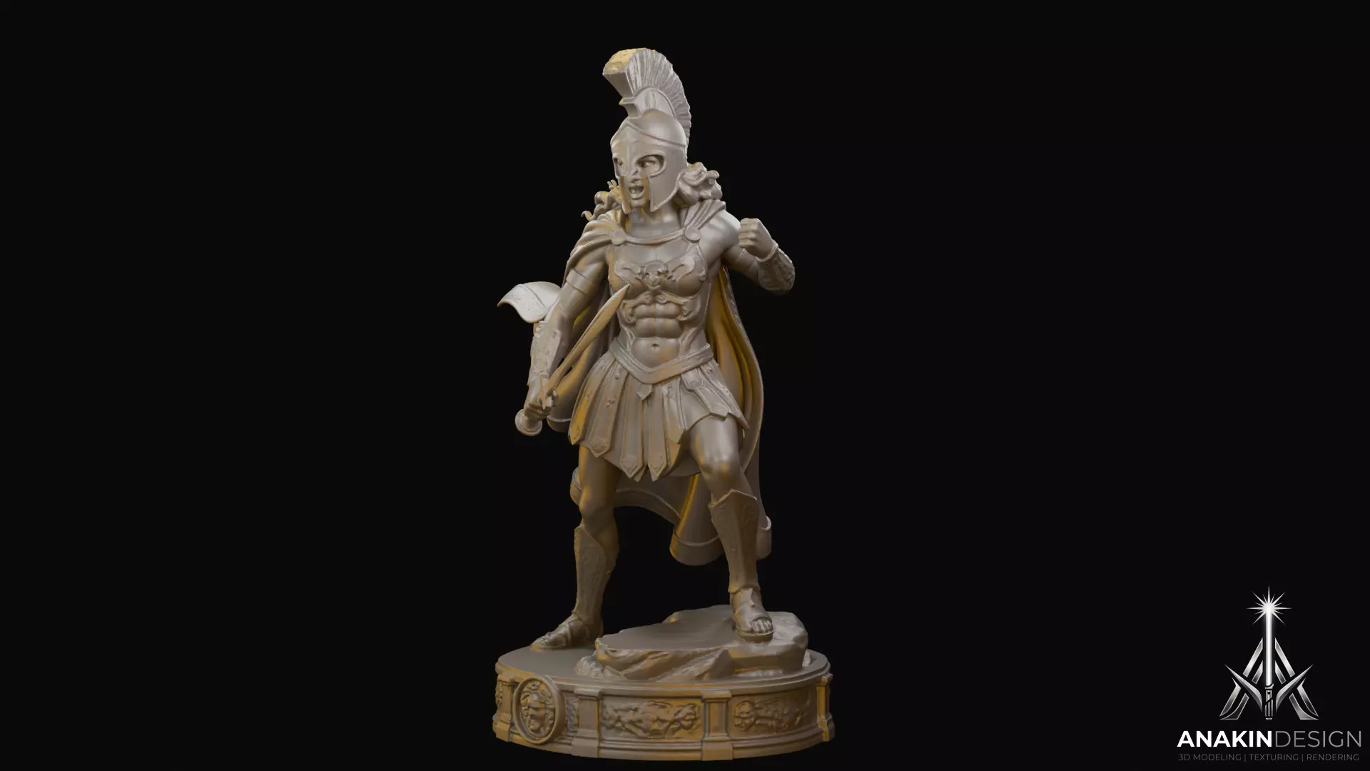 Spartan Huntress Elite Statue 3D Print Model 3D print model