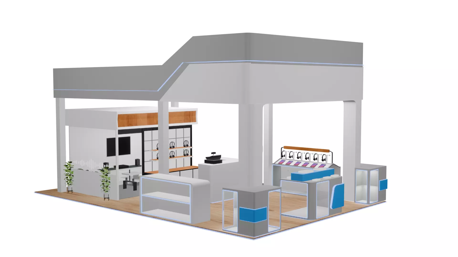 Modern Electronics Exhibition Booth 3D Model 3D model
