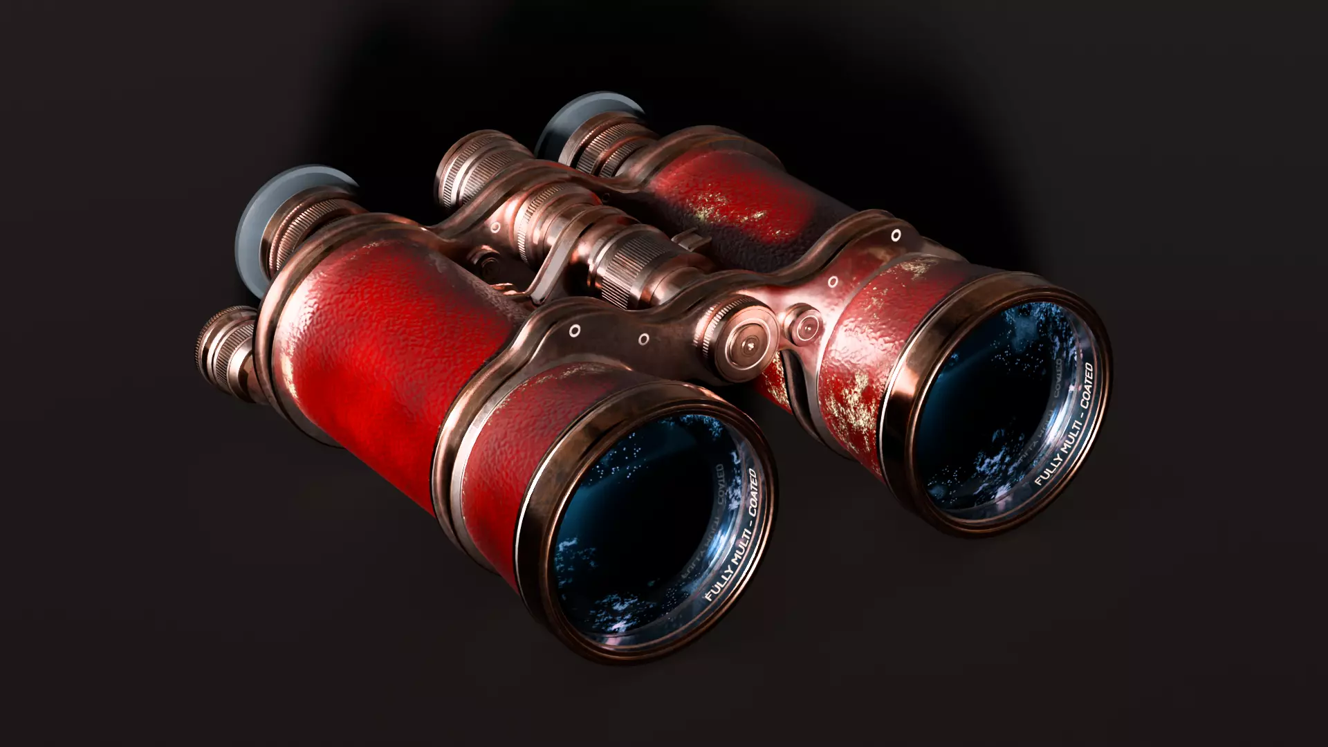 Old Binoculars Low-poly 3D model