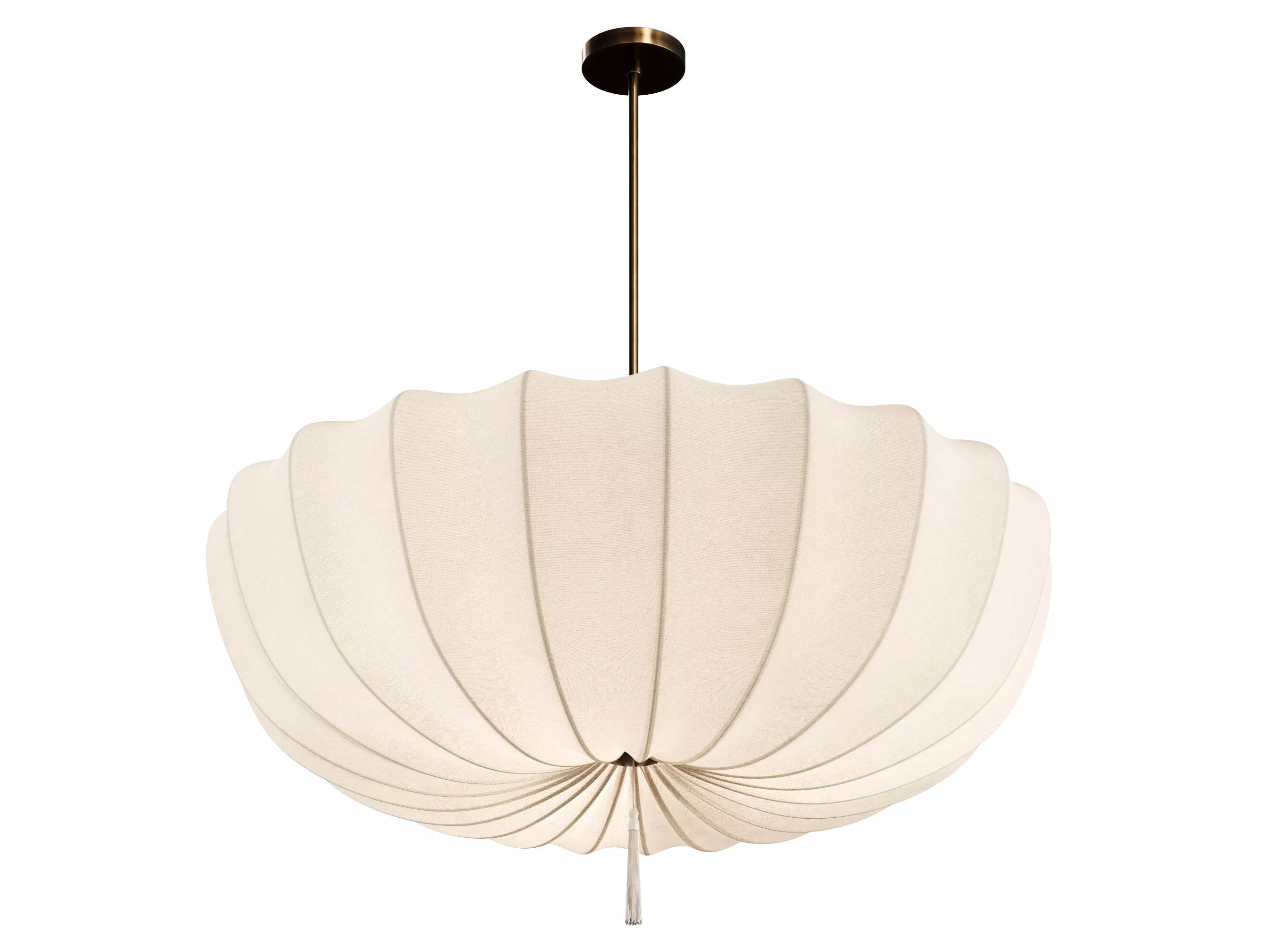 Nordic 80 Cream Fabric Pendant Light by Afralia 3D model