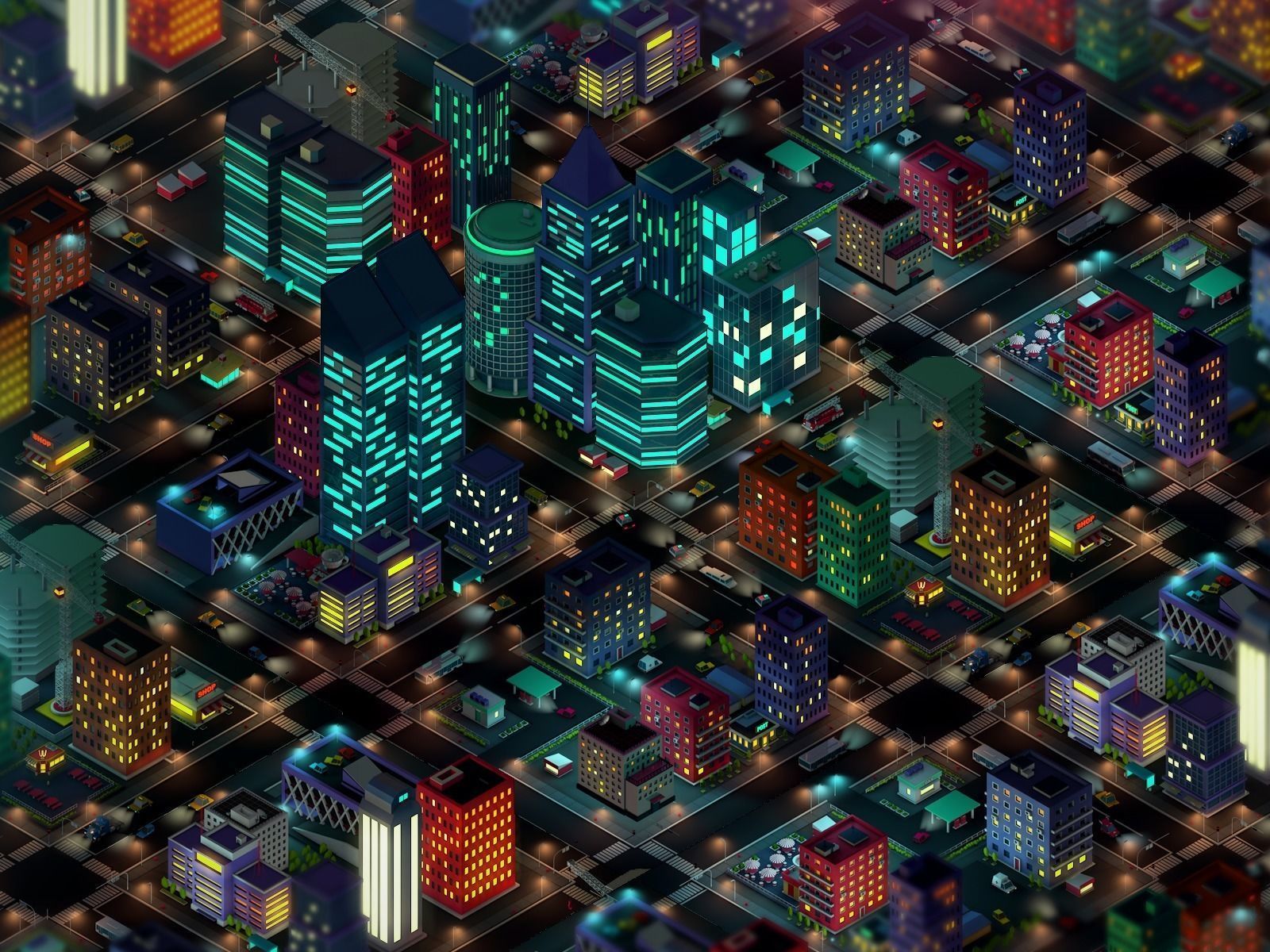 Ultimate Cartoon Low Poly City Night Pack 1 Low-poly 3D model_2