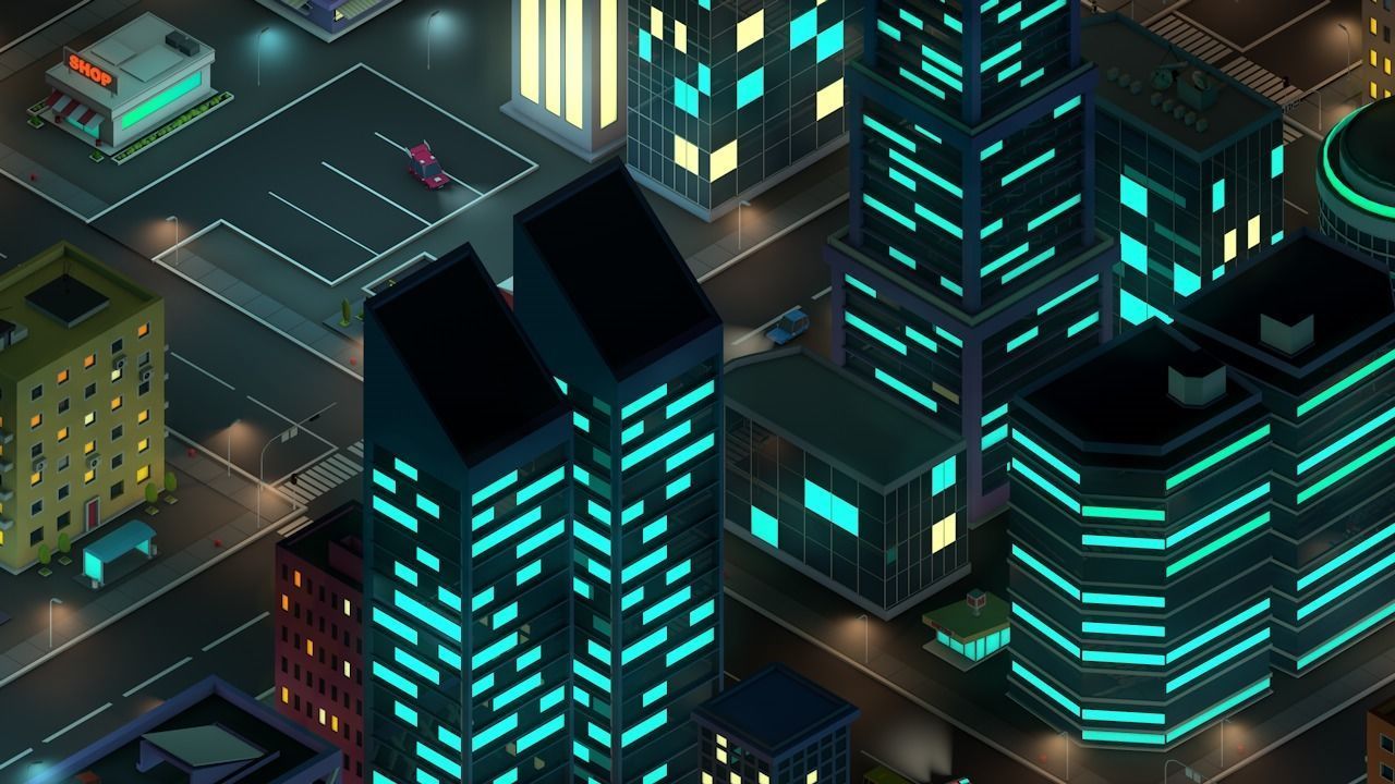 Ultimate Cartoon Low Poly City Night Pack 1 Low-poly 3D model_4