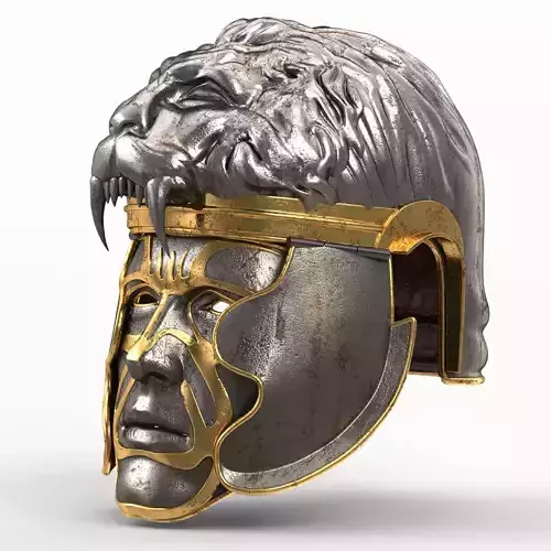 Medieval lion helmet