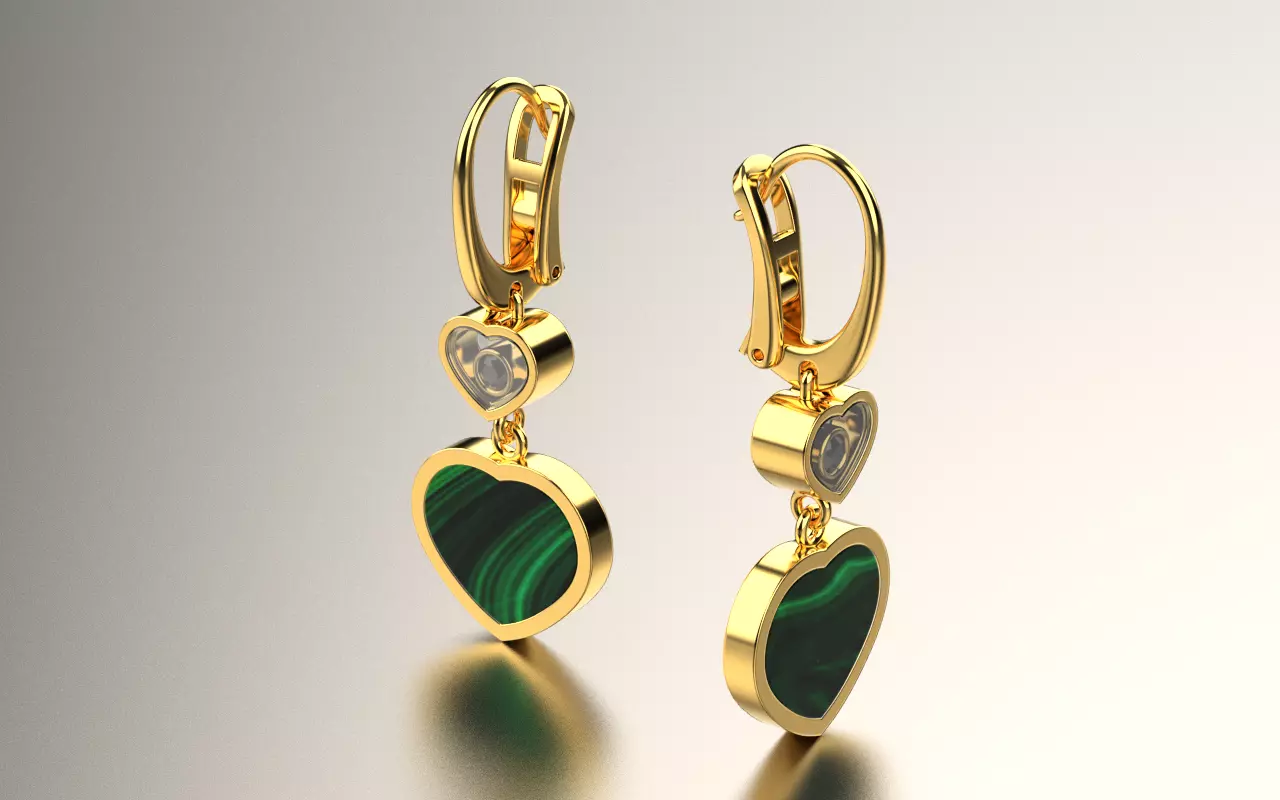 Chopad heart earrings 020 3D print model