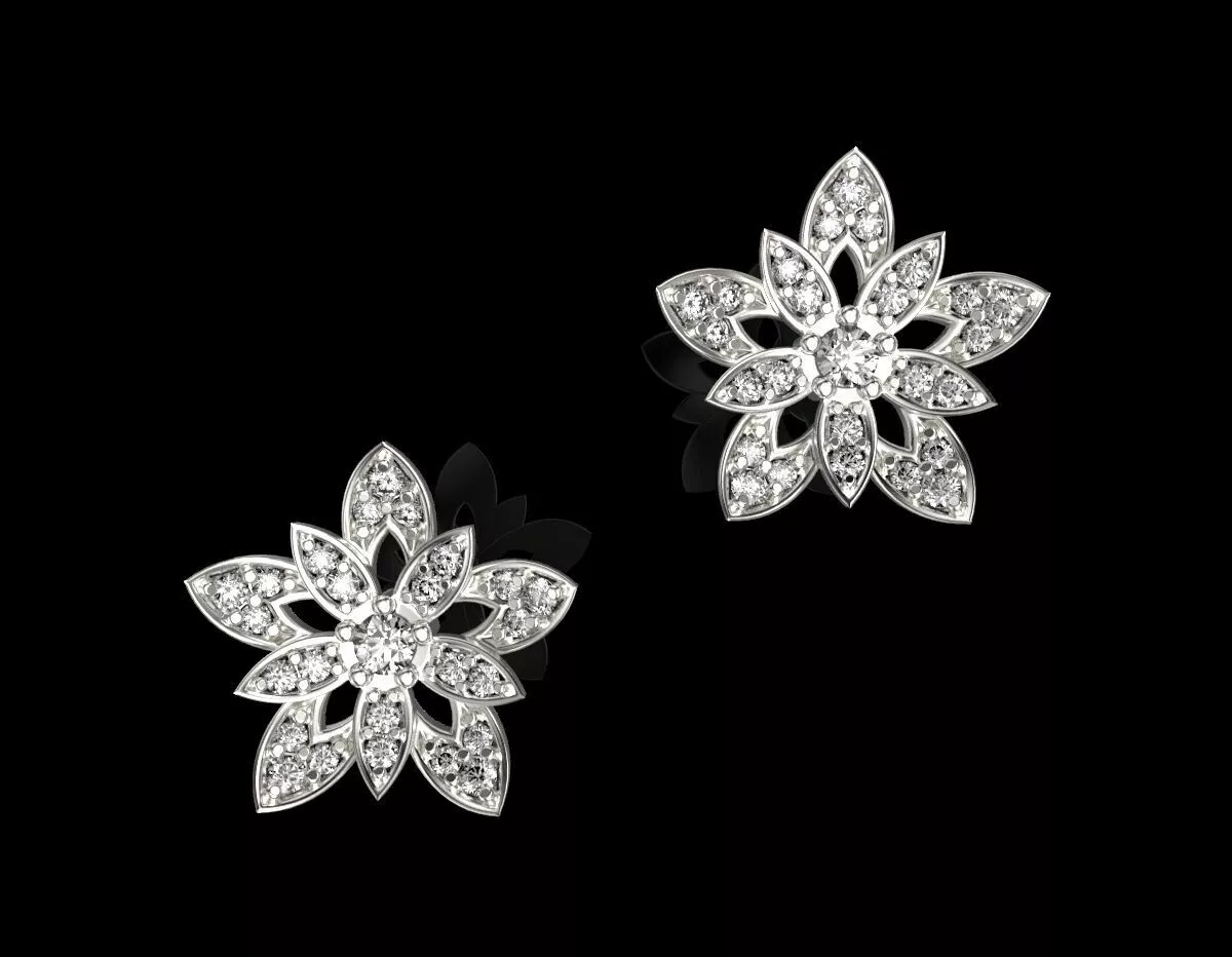 Lotus earrings 037 3D print model