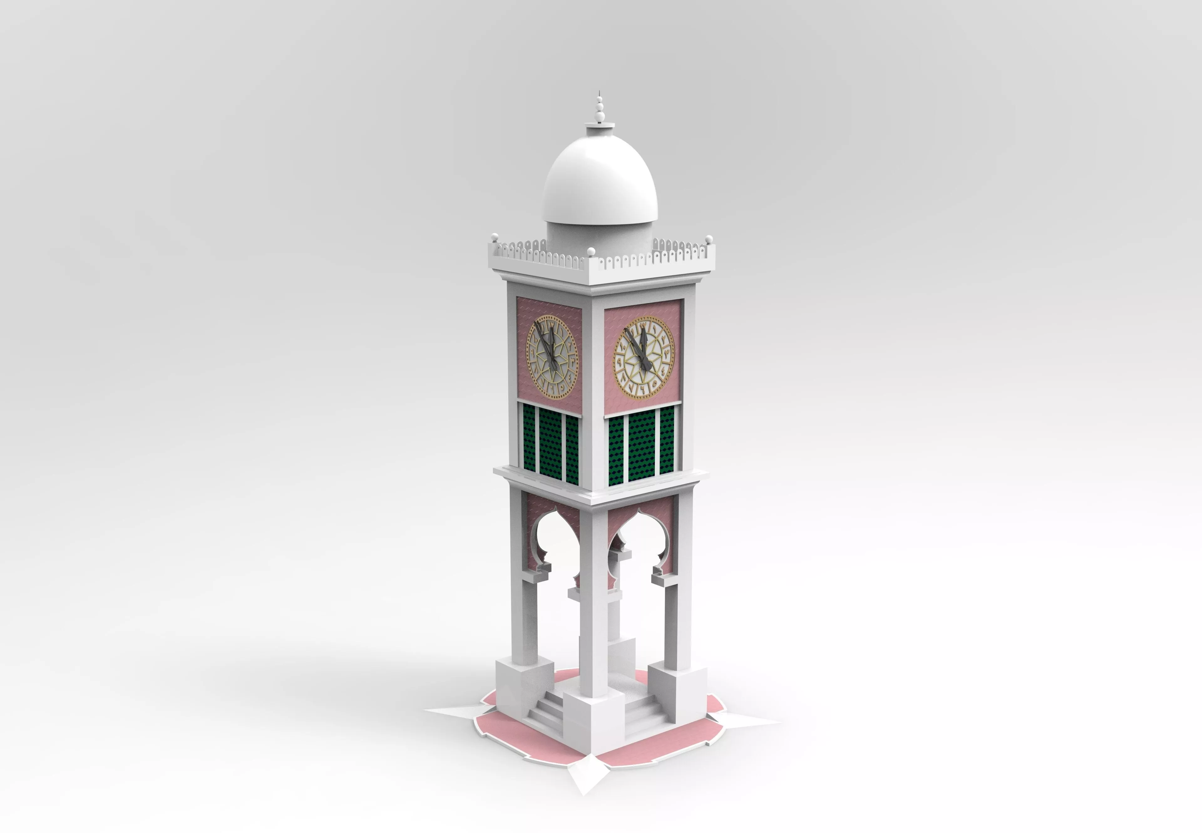 3D Design of Qatar Historical Clock Tower 3D print model