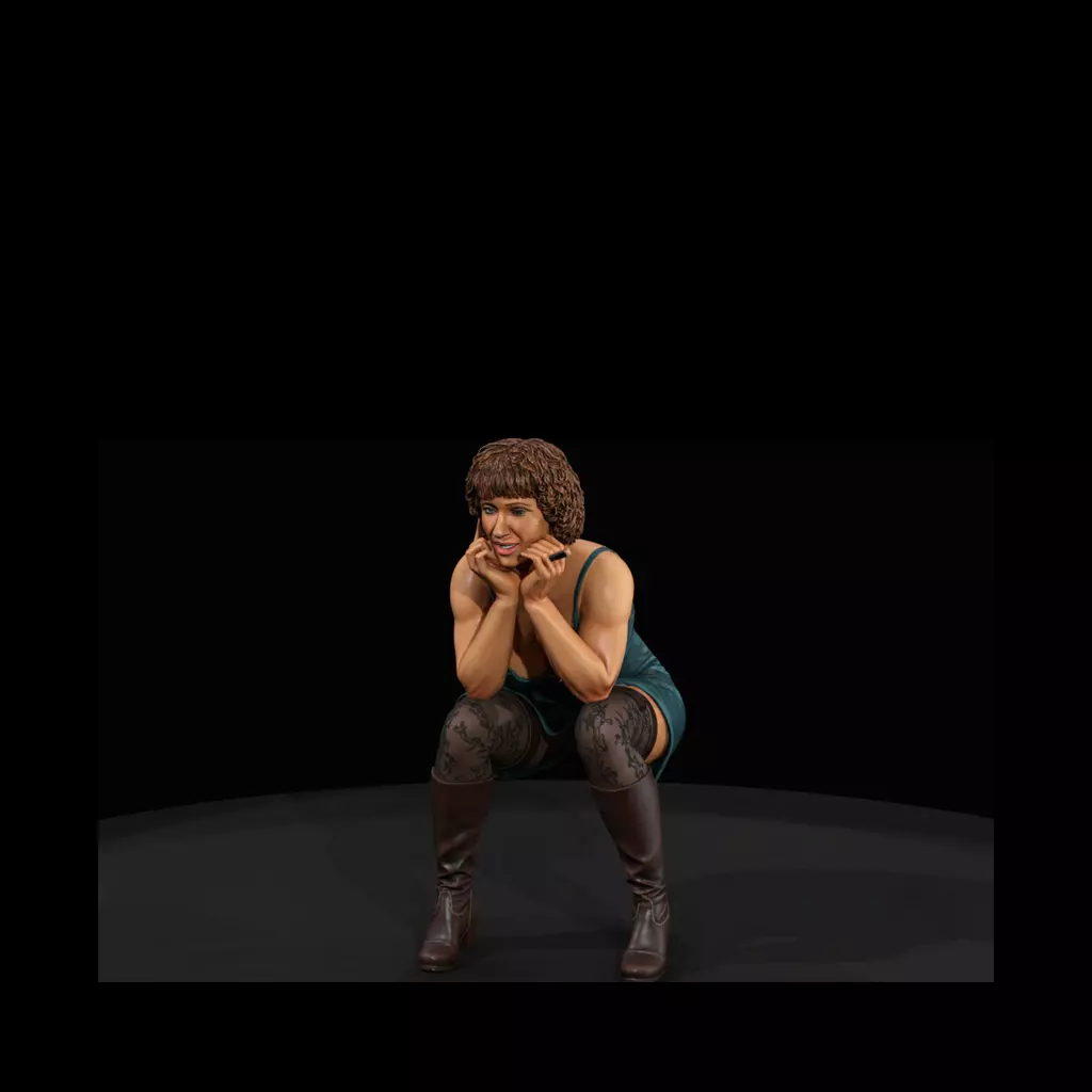 Tracy 1970s Street Figure Female Retro Outfit 3D print model