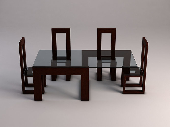DINING TABLE---Design snake pedestal and glass tray 3D model