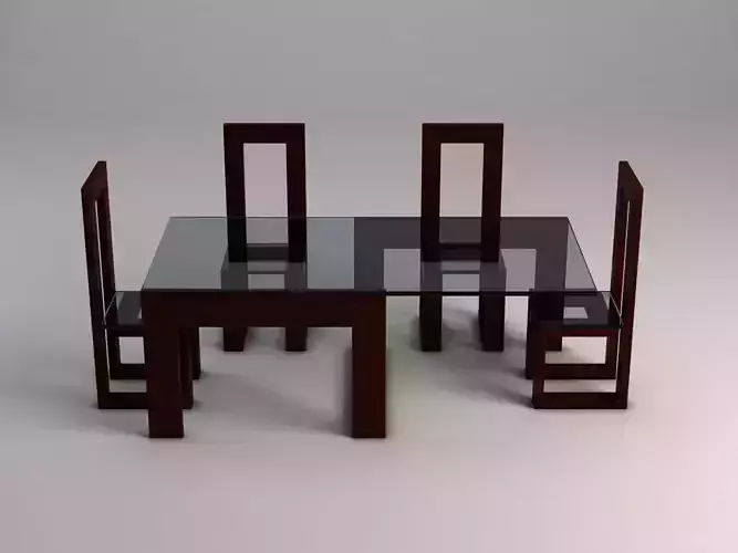 DINING TABLE---Design snake pedestal and glass tray 3D model