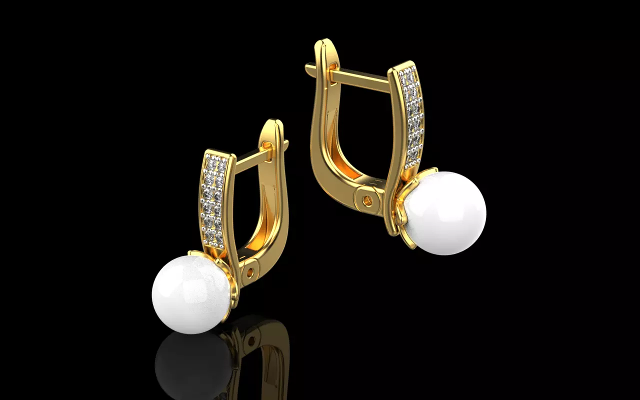 pearl earring 0043 3D print model
