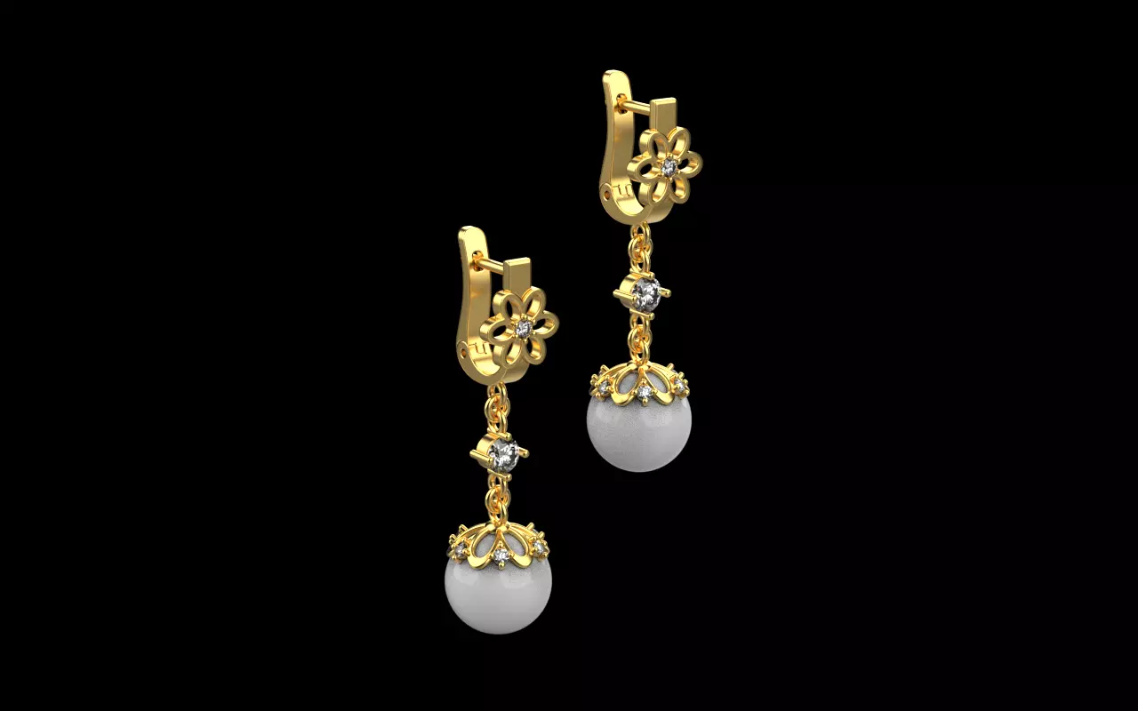 pearl earrings 048 3D print model