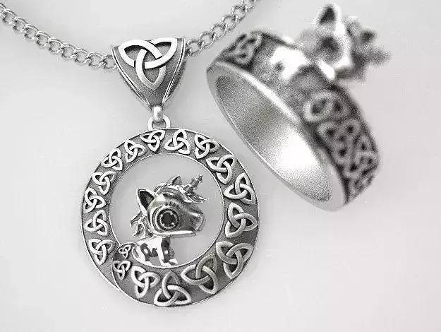 Small unicorny pendant 3D print model