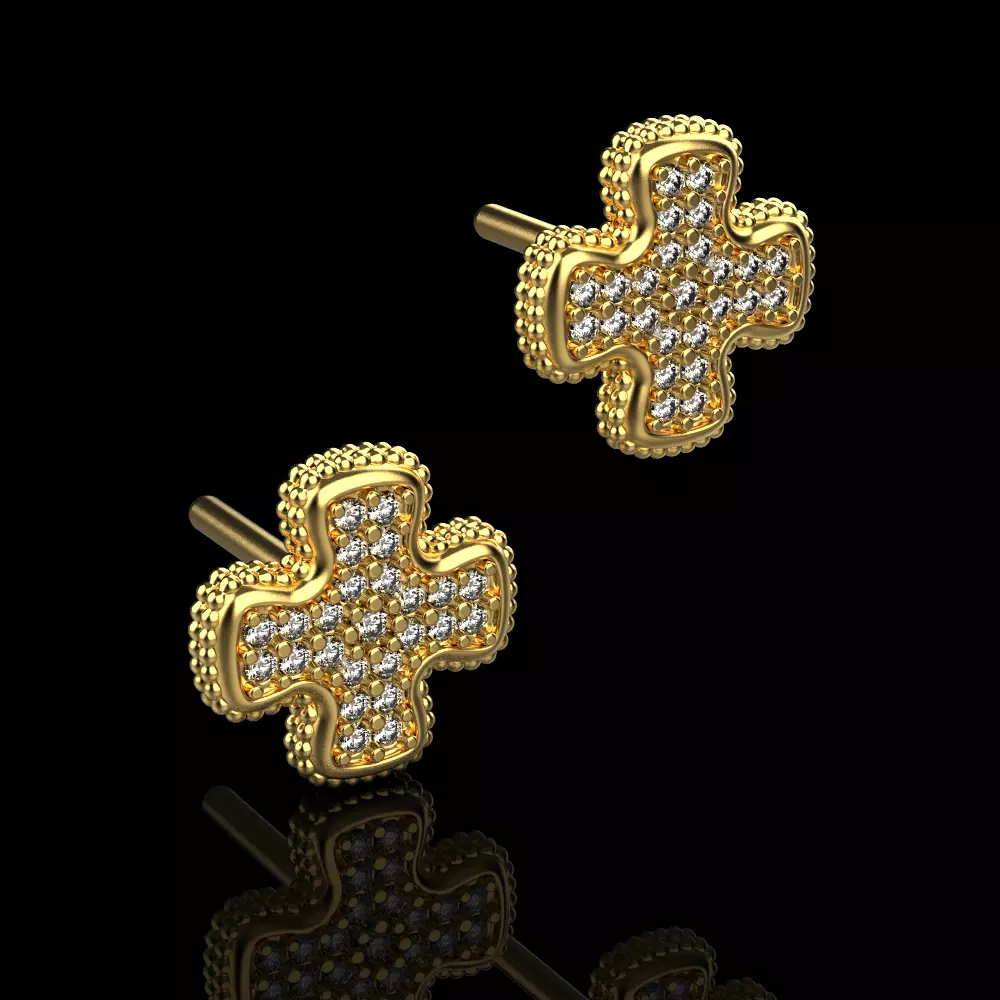 cross earrings 058 3D print model